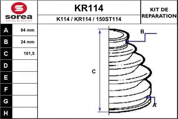 EAI KR114 - Пыльник, приводной вал autospares.lv