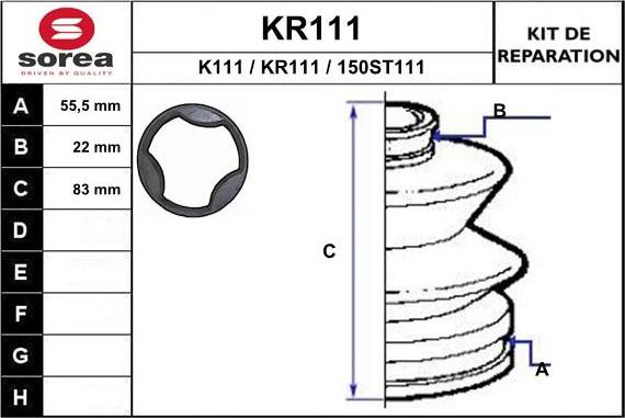 EAI KR111 - Пыльник, приводной вал autospares.lv