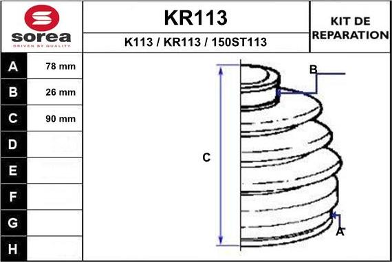 EAI KR113 - Пыльник, приводной вал autospares.lv