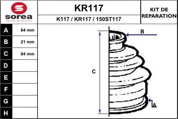 EAI KR117 - Пыльник, приводной вал autospares.lv