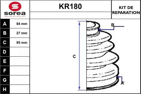 EAI KR180 - Пыльник, приводной вал autospares.lv