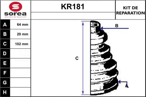 EAI KR181 - Пыльник, приводной вал autospares.lv