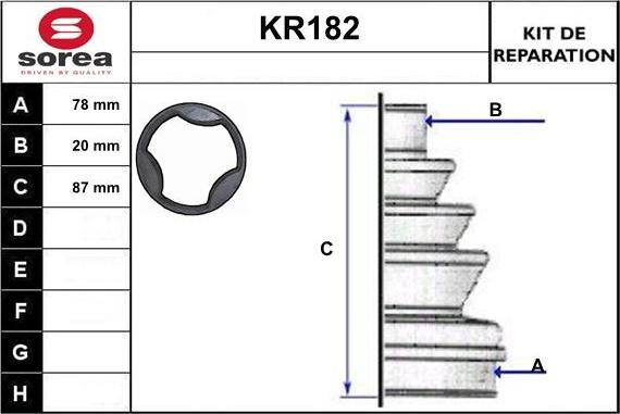 EAI KR182 - Пыльник, приводной вал autospares.lv