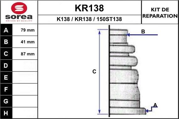 EAI KR138 - Пыльник, приводной вал autospares.lv