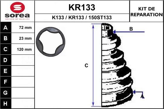 EAI KR133 - Пыльник, приводной вал autospares.lv