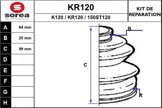EAI KR120 - Пыльник, приводной вал autospares.lv