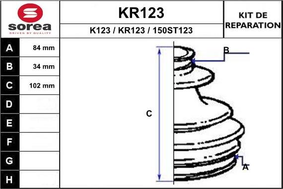 EAI KR123 - Пыльник, приводной вал autospares.lv