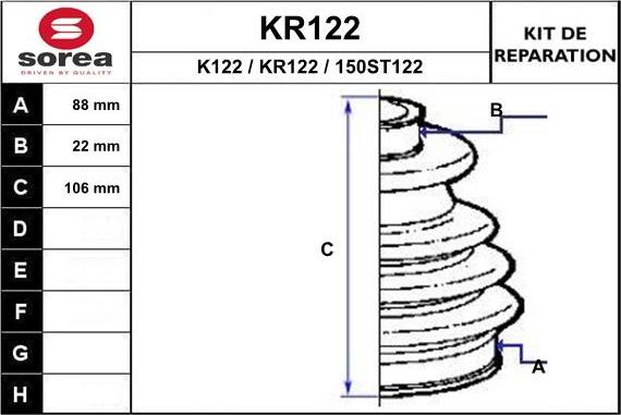 EAI KR122 - Пыльник, приводной вал autospares.lv