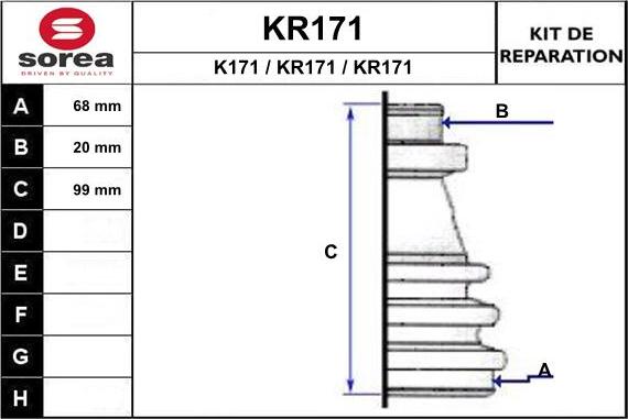 EAI KR171 - Пыльник, приводной вал autospares.lv