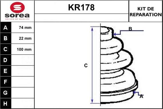 EAI KR178 - Пыльник, приводной вал autospares.lv