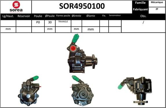 EAI SOR4950100 - Гидравлический насос, рулевое управление, ГУР autospares.lv