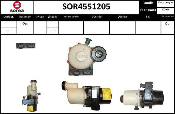 EAI SOR4551205 - Гидравлический насос, рулевое управление, ГУР autospares.lv