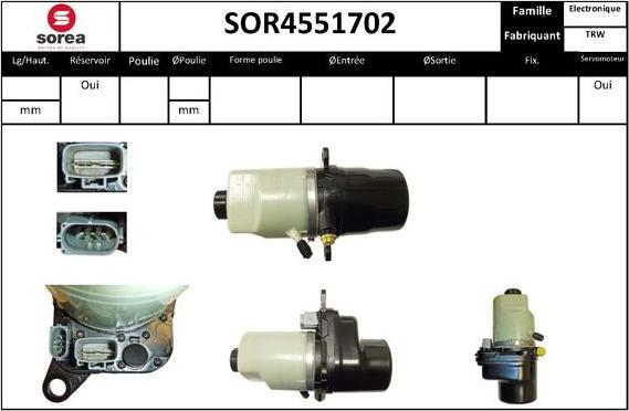 EAI SOR4551702 - Гидравлический насос, рулевое управление, ГУР autospares.lv