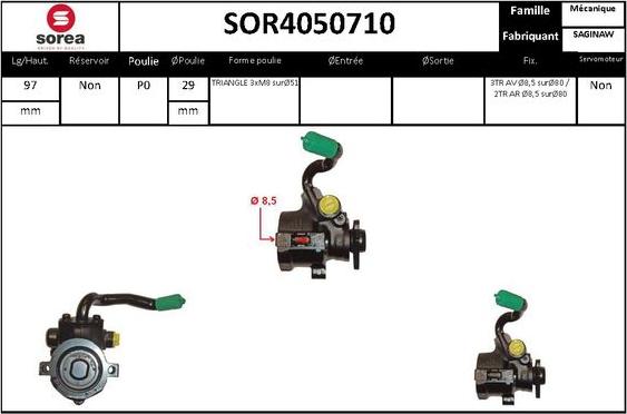 EAI SOR4050710 - Гидравлический насос, рулевое управление, ГУР autospares.lv