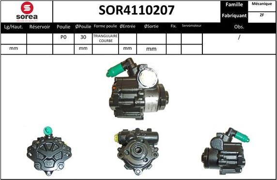 EAI SOR4110207 - Гидравлический насос, рулевое управление, ГУР autospares.lv