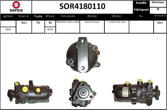 EAI SOR4180110 - Гидравлический насос, рулевое управление, ГУР autospares.lv