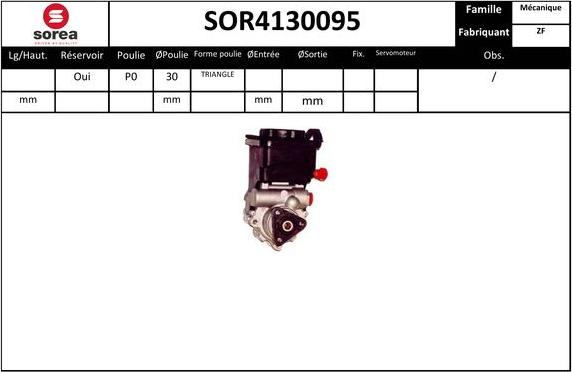 EAI SOR4130095 - Гидравлический насос, рулевое управление, ГУР autospares.lv