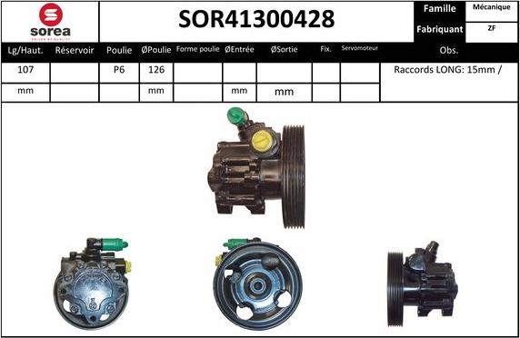 EAI SOR41300428 - Гидравлический насос, рулевое управление, ГУР autospares.lv