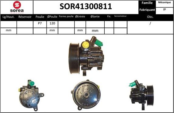 EAI SOR41300811 - Гидравлический насос, рулевое управление, ГУР autospares.lv