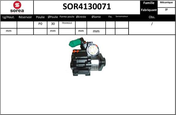 EAI SOR4130071 - Гидравлический насос, рулевое управление, ГУР autospares.lv