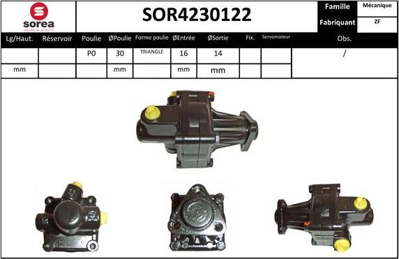 EAI SOR4230122 - Гидравлический насос, рулевое управление, ГУР autospares.lv