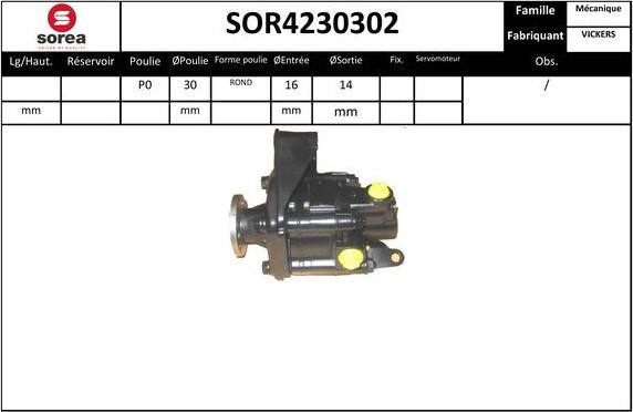 EAI SOR4230302 - Гидравлический насос, рулевое управление, ГУР autospares.lv