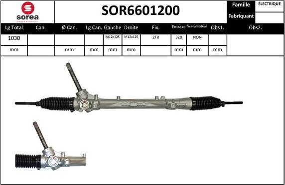 EAI SOR6601200 - Рулевой механизм, рейка autospares.lv