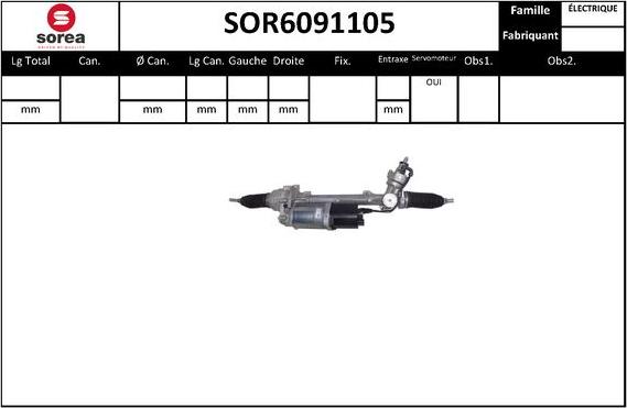 EAI SOR6091105 - Рулевой механизм, рейка autospares.lv