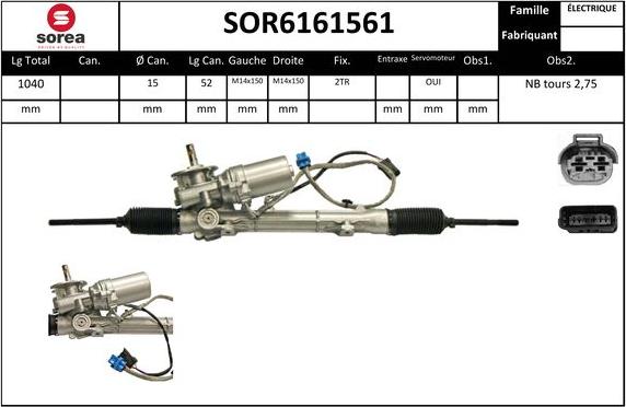 EAI SOR6161561 - Рулевой механизм, рейка autospares.lv