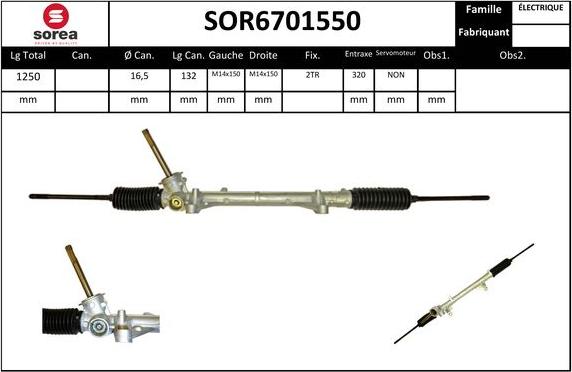 EAI SOR6701550 - Рулевой механизм, рейка autospares.lv