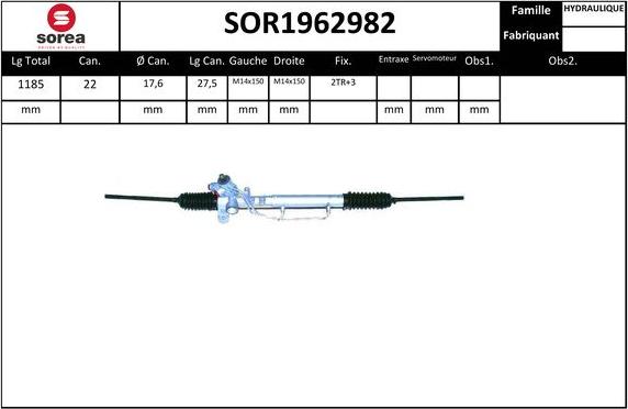 EAI SOR1962982 - Рулевой механизм, рейка autospares.lv