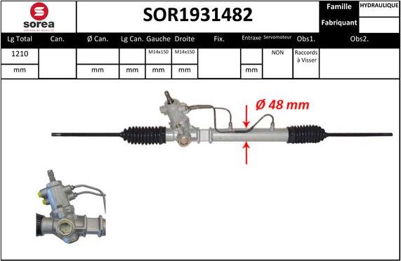 EAI SOR1931482 - Рулевой механизм, рейка autospares.lv