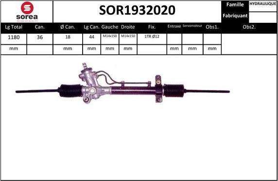 EAI SOR1932020 - Рулевой механизм, рейка autospares.lv