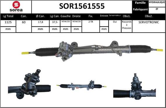 EAI SOR1561555 - Рулевой механизм, рейка autospares.lv