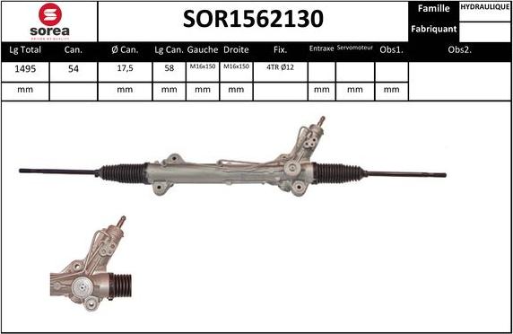 EAI SOR1562130 - Рулевой механизм, рейка autospares.lv