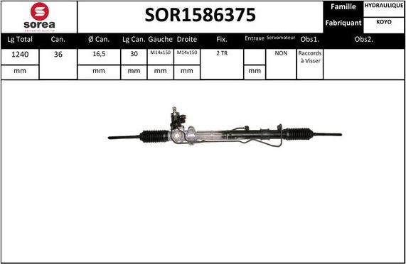EAI SOR1586375 - Рулевой механизм, рейка autospares.lv