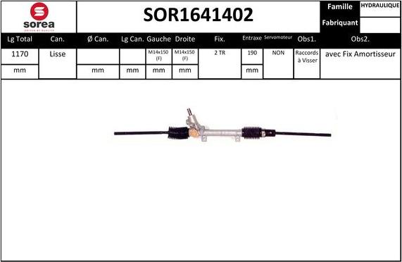 EAI SOR1641402 - Рулевой механизм, рейка autospares.lv