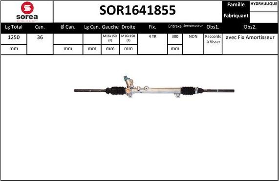 EAI SOR1641855 - Рулевой механизм, рейка autospares.lv