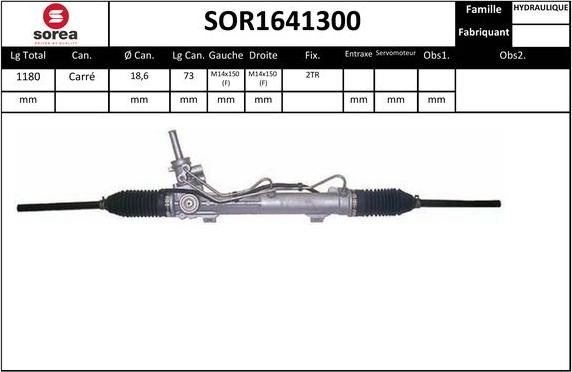 EAI SOR1641300 - Рулевой механизм, рейка autospares.lv