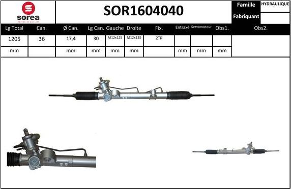 EAI SOR1604040 - Рулевой механизм, рейка autospares.lv