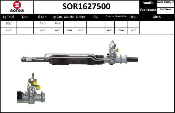 EAI SOR1627500 - Рулевой механизм, рейка autospares.lv