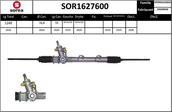 EAI SOR1627600 - Рулевой механизм, рейка autospares.lv