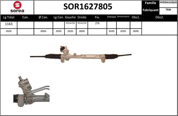 EAI SOR1627805 - Рулевой механизм, рейка autospares.lv