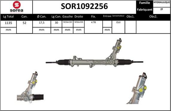 EAI SOR1092256 - Рулевой механизм, рейка autospares.lv