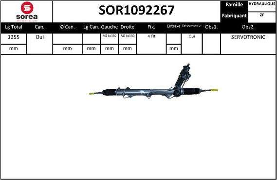 EAI SOR1092267 - Рулевой механизм, рейка autospares.lv