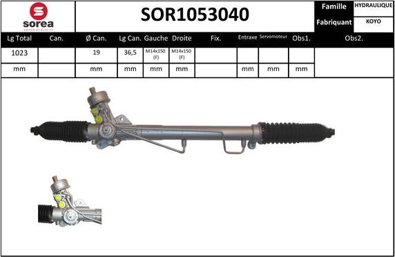 EAI SOR1053040 - Рулевой механизм, рейка autospares.lv