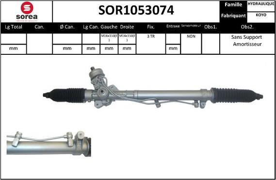 EAI SOR1053074 - Рулевой механизм, рейка autospares.lv