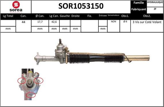 EAI SOR1053150 - Рулевой механизм, рейка autospares.lv
