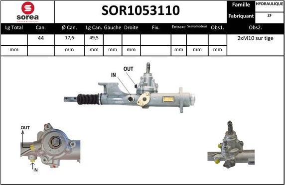 EAI SOR1053110 - Рулевой механизм, рейка autospares.lv