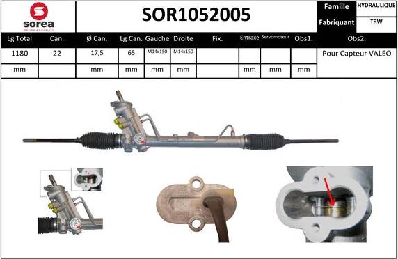 EAI SOR1052005 - Рулевой механизм, рейка autospares.lv